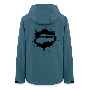 Streetart Bus - Frauen Recycelte Softshelljacke von Stanley/Stella - Dunkles Petrol - Hinten - AI Model Female 172 light (172cm)