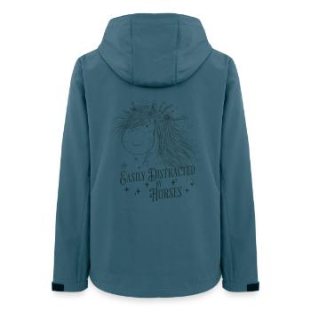 Easily Distracted By Horses Sprüche Pferd Reiter - Frauen Recycelte Softshelljacke von Stanley/Stella - Dunkles Petrol - Hinten - AI Model Female 172 light (172cm)