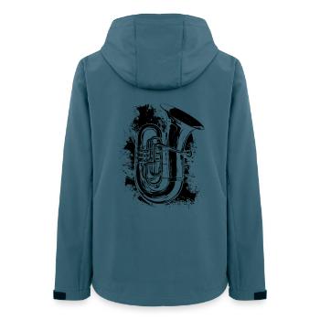 Tuba Graffiti - Frauen Recycelte Softshelljacke von Stanley/Stella - Dunkles Petrol - Hinten - AI Model Female 172 light (172cm)