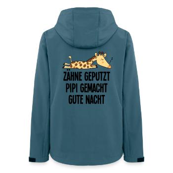 Girafe Bonne Nuit Drôle Dents Brossées Cadeau - Veste softshell femme recyclée Stanley/Stella - bleu pétrole foncé - Dos - AI Model Female 172 light (172cm)