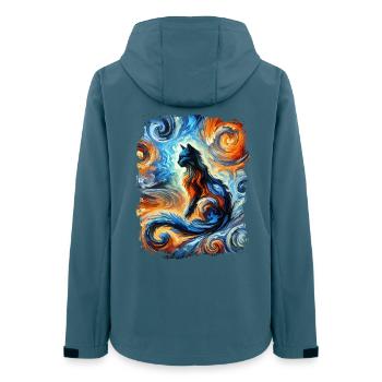 Cat in artistic and abstract style - Women’s Recycled Softshell Jacket by Stanley/Stella - stargazer - Back - AI Model Female 172 light (172cm)