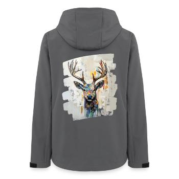Deer with antlers - Women’s Recycled Softshell Jacket by Stanley/Stella - anthracite - Back - AI Model Female 172 light (172cm)