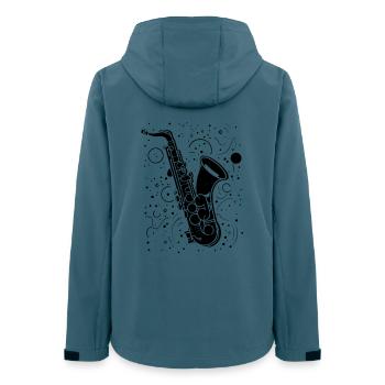 Saxophone Illustration - Women’s Recycled Softshell Jacket by Stanley/Stella - stargazer - Back - AI Model Female 172 light (172cm)