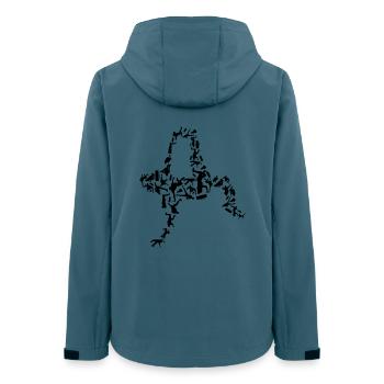 Breakdancer - Frauen Recycelte Softshelljacke von Stanley/Stella - Dunkles Petrol - Hinten - AI Model Female 172 light (172cm)