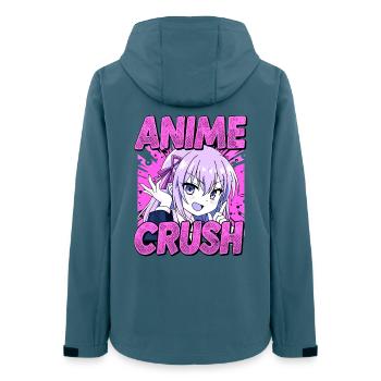 ANIME CRUSH - Pink Manga Otaku Vibes - Frauen Recycelte Softshelljacke von Stanley/Stella - Dunkles Petrol - Hinten - AI Model Female 172 light (172cm)