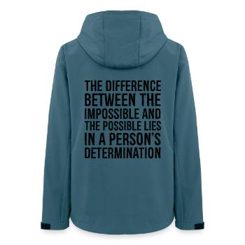 Der Unterschied zwischen dem Unmöglichen und dem - Frauen Recycelte Softshelljacke von Stanley/Stella - Dunkles Petrol - Hinten - AI Model Female 172 light (172cm)