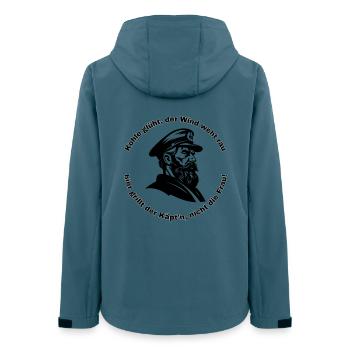 Kohle glüht der Wind weht rau.... - Frauen Recycelte Softshelljacke von Stanley/Stella - Dunkles Petrol - Hinten - AI Model Female 172 light (172cm)