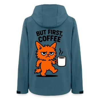 But first coffee cat - Frauen Recycelte Softshelljacke von Stanley/Stella - Dunkles Petrol - Hinten - AI Model Female 172 light (172cm)