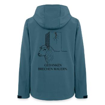 Les pensées brisent les murs - Motivation des moutons - Veste softshell femme recyclée Stanley/Stella - bleu pétrole foncé - Dos - AI Model Female 172 light (172cm)