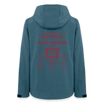 10 ans de service - Traiter avec douceur - Collègue - Veste softshell femme recyclée Stanley/Stella - bleu pétrole foncé - Dos - AI Model Female 172 light (172cm)