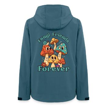 Fungi Friends Forever – Cartoon Design - Women’s Recycled Softshell Jacket by Stanley/Stella - stargazer - Back - AI Model Female 172 light (172cm)