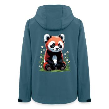 Cute Little Red Panda with Flowers - Women’s Recycled Softshell Jacket by Stanley/Stella - stargazer - Back - AI Model Female 172 light (172cm)