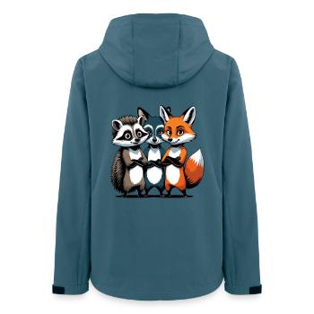 Cute Forest Animal Characters on Fabric - Women’s Recycled Softshell Jacket by Stanley/Stella - stargazer - Back - AI Model Female 172 light (172cm)