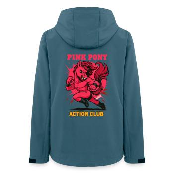 Pinky Pony Action Club - Frauen Recycelte Softshelljacke von Stanley/Stella - Dunkles Petrol - Hinten - AI Model Female 172 light (172cm)