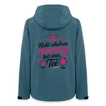 Nicht schubsen Prinzessin hat einen im Tee - JGA - Frauen Recycelte Softshelljacke von Stanley/Stella - Dunkles Petrol - Hinten - AI Model Female 172 light (172cm)