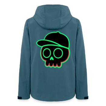 Neon Schädel Cap - Frauen Recycelte Softshelljacke von Stanley/Stella - Dunkles Petrol - Hinten - AI Model Female 172 light (172cm)