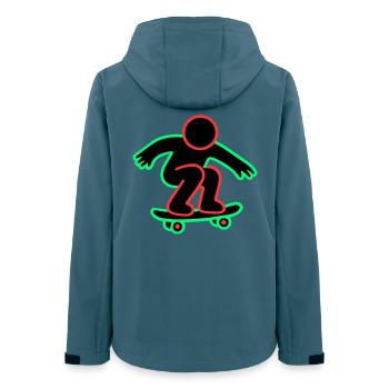 Neon Skateboarder Line Art - Women’s Recycled Softshell Jacket by Stanley/Stella - stargazer - Back - AI Model Female 172 light (172cm)