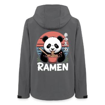 Kawaii Panda Ramen Napf - Frauen Recycelte Softshelljacke von Stanley/Stella - Anthrazit - Hinten - AI Model Female 172 light (172cm)