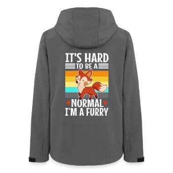It's Hard To Be A Normal I'm A Furry - Frauen Recycelte Softshelljacke von Stanley/Stella - Anthrazit - Hinten - AI Model Female 172 light (172cm)