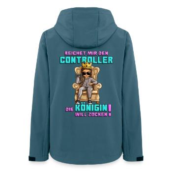 Il me tend la manette que la reine veut jouer - Veste softshell femme recyclée Stanley/Stella - bleu pétrole foncé - Dos - AI Model Female 172 light (172cm)