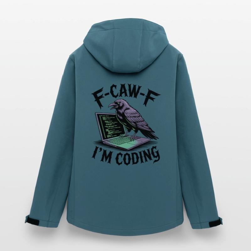 RabenCoder : Code Raven sur l’ordinateur portable Veste softshell femme recyclée Stanley/Stella