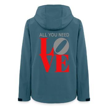 All You Need Is Love Pop Art - Frauen Recycelte Softshelljacke von Stanley/Stella - Dunkles Petrol - Hinten - AI Model Female 172 light (172cm)