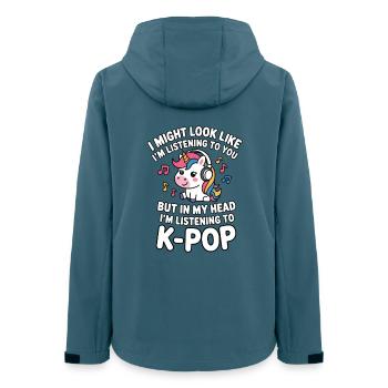 K-Pop Drôle Corée Musique Anime - Veste softshell femme recyclée Stanley/Stella - bleu pétrole foncé - Dos - AI Model Female 172 light (172cm)