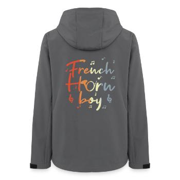 French Horn Boy - Women’s Recycled Softshell Jacket by Stanley/Stella - anthracite - Back - AI Model Female 172 light (172cm)
