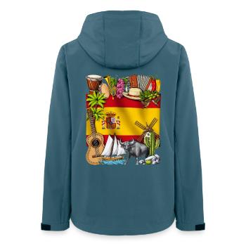 Spanien - Frauen Recycelte Softshelljacke von Stanley/Stella - Dunkles Petrol - Hinten - AI Model Female 172 light (172cm)
