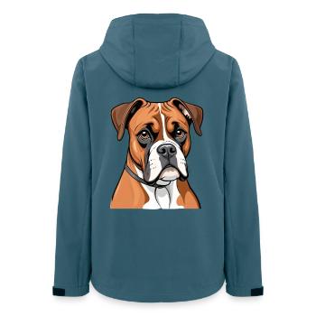 Boxer Portrait - Frauen Recycelte Softshelljacke von Stanley/Stella - Dunkles Petrol - Hinten - AI Model Female 172 light (172cm)