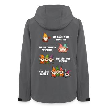 Lustiges Wichtel Glühwein Weihnachtsgeschenk - Frauen Recycelte Softshelljacke von Stanley/Stella - Anthrazit - Hinten - AI Model Female 172 light (172cm)