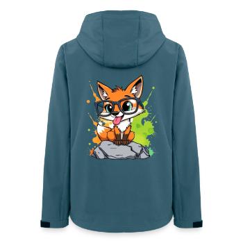 Spectacled fox on stone - Women’s Recycled Softshell Jacket by Stanley/Stella - stargazer - Back - AI Model Female 172 light (172cm)