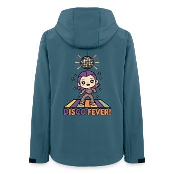 Fièvre disco | Chibi Girl Soirée de danse Rétro des années 70 - Veste softshell femme recyclée Stanley/Stella - bleu pétrole foncé - Dos - AI Model Female 172 light (172cm)