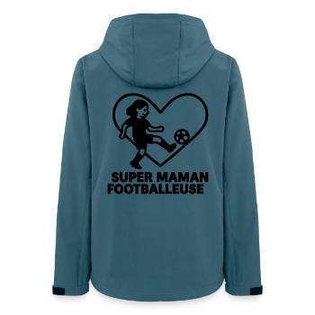 Super Soccer Mom – Soccer Heart - Frauen Recycelte Softshelljacke von Stanley/Stella - Dunkles Petrol - Hinten - AI Model Female 172 light (172cm)