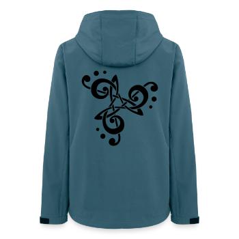 note de musique en triskèle  - Veste softshell femme recyclée Stanley/Stella - bleu pétrole foncé - Dos - AI Model Female 172 light (172cm)