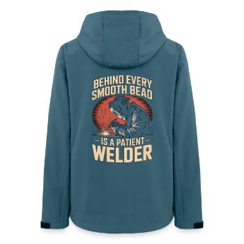Welder Behind Every Smooth Bead Is Craftsmanship - Frauen Recycelte Softshelljacke von Stanley/Stella - Dunkles Petrol - Hinten - AI Model Female 172 light (172cm)