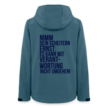 À propos de la folie : Prenez votre échec au sérieux - Veste softshell femme recyclée Stanley/Stella - bleu pétrole foncé - Dos - AI Model Female 172 light (172cm)