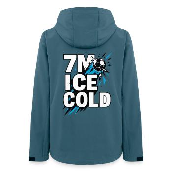 Handball 7 Meter, I c e Cold, Nervenstark - Frauen Recycelte Softshelljacke von Stanley/Stella - Dunkles Petrol - Hinten - AI Model Female 172 light (172cm)