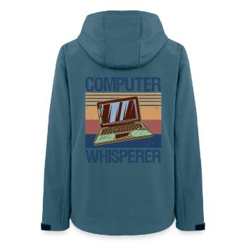 Computer Whisperer Shirt IT Tech Support Nerds - Frauen Recycelte Softshelljacke von Stanley/Stella - Dunkles Petrol - Hinten - AI Model Female 172 light (172cm)