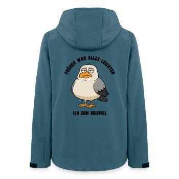 « C'était plus simple avant », dit Seagull. - Veste softshell femme recyclée Stanley/Stella - bleu pétrole foncé - Dos - AI Model Female 172 light (172cm)
