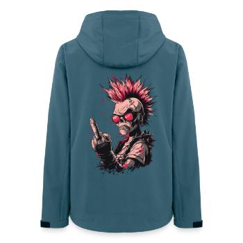 Punk Skeleton Style - Frauen Recycelte Softshelljacke von Stanley/Stella - Dunkles Petrol - Hinten - AI Model Female 172 light (172cm)