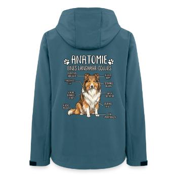 Langhaar-Collie: Die wahre Anatomie - Frauen Recycelte Softshelljacke von Stanley/Stella - Dunkles Petrol - Hinten - AI Model Female 172 light (172cm)