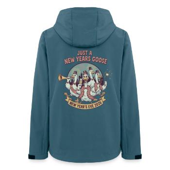 Juste une oie du Nouvel An réveillon 2026 - Veste softshell femme recyclée Stanley/Stella - bleu pétrole foncé - Dos - AI Model Female 172 light (172cm)