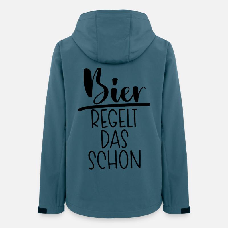 Bier regelt das - Frauen Recycelte Softshelljacke von Stanley/Stella - Dunkles Petrol
