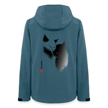 Amour des chats - Veste softshell femme recyclée Stanley/Stella - bleu pétrole foncé - Dos - AI Model Female 172 light (172cm)