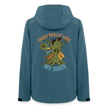Les arbres adorent vraiment mes disques, drôle de disc golf volant - Veste softshell femme recyclée Stanley/Stella - bleu pétrole foncé - Dos - AI Model Female 172 light (172cm)