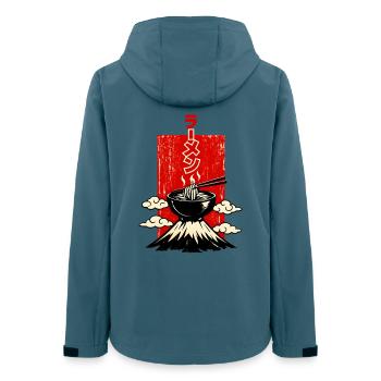 Ramen ラーメン Schale Auf Vulkan Japan Style - Frauen Recycelte Softshelljacke von Stanley/Stella - Dunkles Petrol - Hinten - AI Model Female 172 light (172cm)