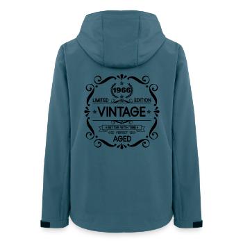 Vintage Limited Edition Born in 1966 Perfect Aged  - Frauen Recycelte Softshelljacke von Stanley/Stella - Dunkles Petrol - Hinten - AI Model Female 172 light (172cm)
