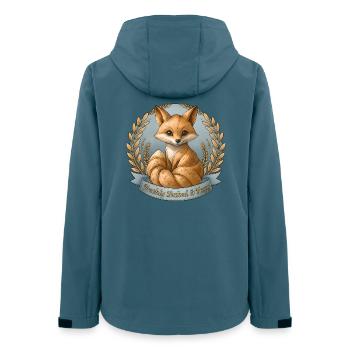 Freshly Baked & Foxy – Fuchs Illustration - Frauen Recycelte Softshelljacke von Stanley/Stella - Dunkles Petrol - Hinten - AI Model Female 172 light (172cm)
