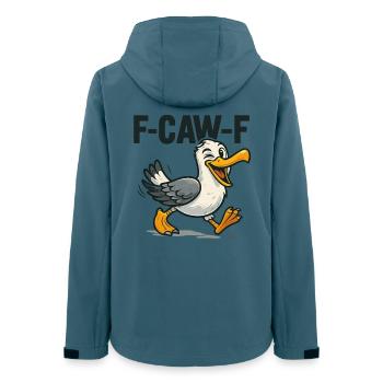 lustige möwe spruch, f caw f - Frauen Recycelte Softshelljacke von Stanley/Stella - Dunkles Petrol - Hinten - AI Model Female 172 light (172cm)